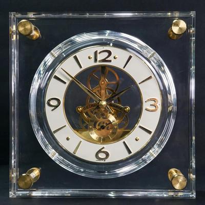 Mid Century Seiko Lucite Quartz Shelf Clock 