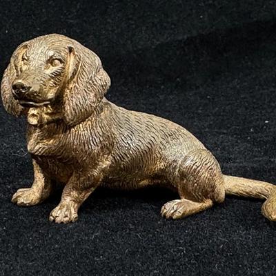 Antique Vienna Cast Metal Miniature Dachsund Figurine - Austria