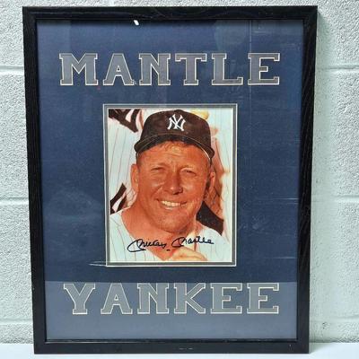 Mickey Mantle Autographed Photo – New York Yankees Legend, Vintage, Framed 17" x 21"