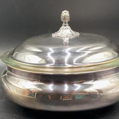 Silverplate Casserole dish with Glass insert