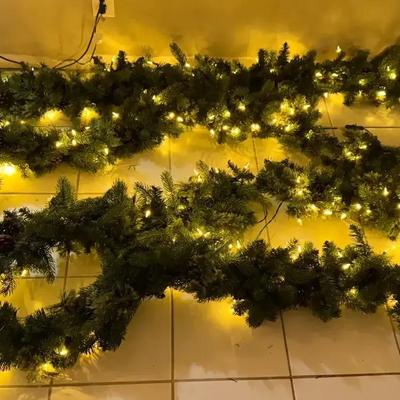 Lighted Garland (3) 8.5 feet sections -over 25 feet total