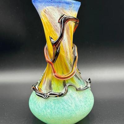 Stunning Beautiful Art Glass Handblown Vase, Signed & Numbered