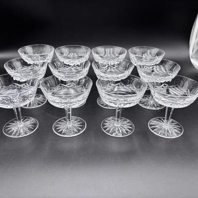 (12) Waterford Crystal Lismore Champagne Tall Sherbet Glasses