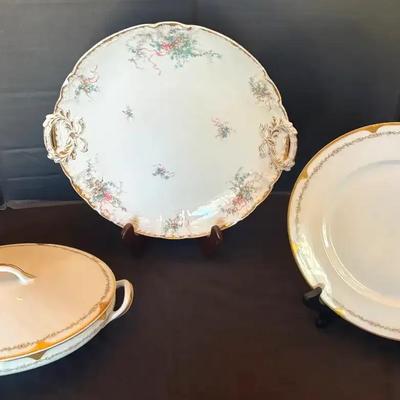Limoges China Serving Pieces – Floral with Gold Trim