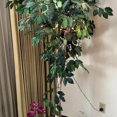Artificial Tree with Lights & Orchid Planters
