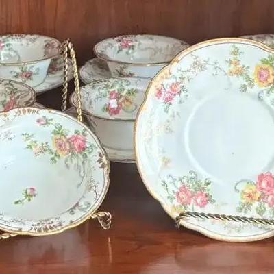 French Cups & Saucers for Bailey, Banks & Biddle – Set of 11