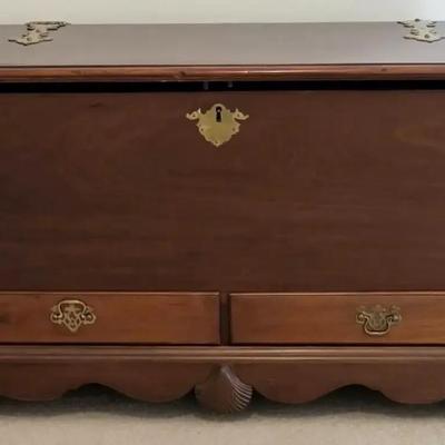 Vintage Wood Storage Chest with Drawer Base – Heavy, Solid Build