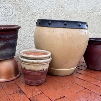 Mixed Pots In Reds & Browns 