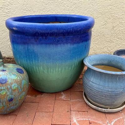 Shades Of Blues Ceramic Planter Pots 