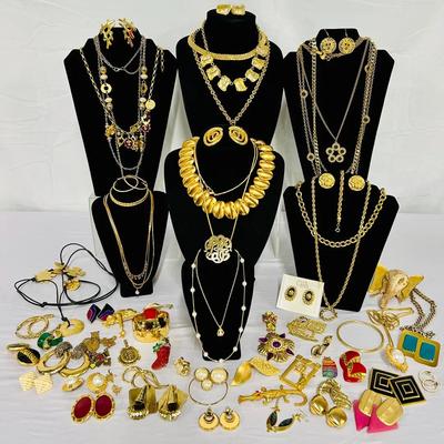 Large Lot of Goldtone Costume Jewelry