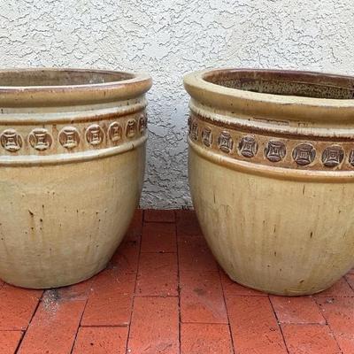 Large Glazed Ceramic Planters 