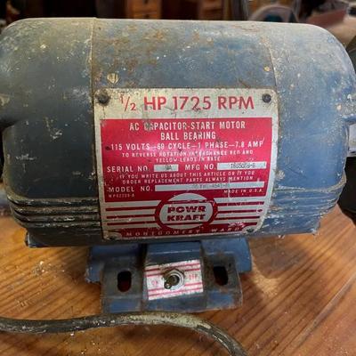 Powr Kraft - AC Capacitor Start Motor Ball Bearing With Foot Pedal
