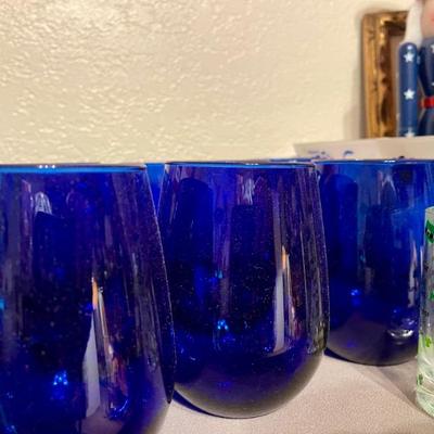 Sale Photo Thumbnail #59: Blue glassware 