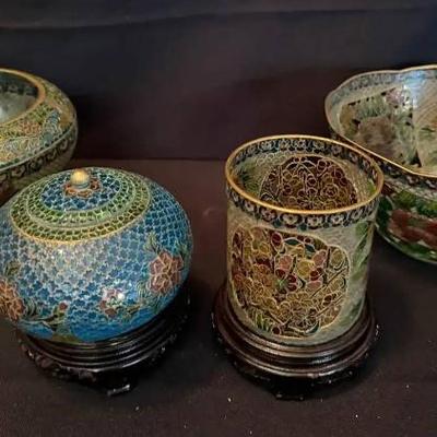 Ko247 chinese plique a jour glass cloisonn #4