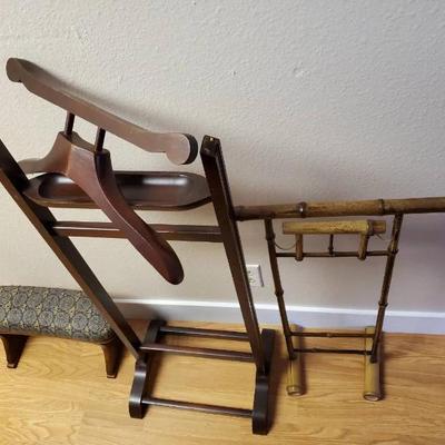 Ko144 vintage valet stands and arm rest