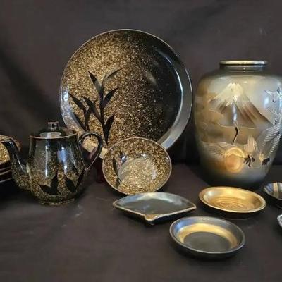 Ko113v vintage japanese takaoka bronze vase and more