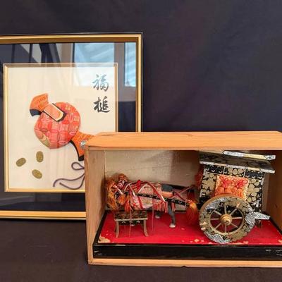 Ko112v vintage japanese hana doll ox carriage