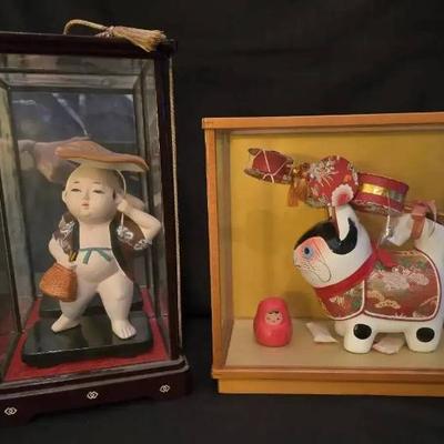 Ko259 japanese inu hariko dog hakata doll in case