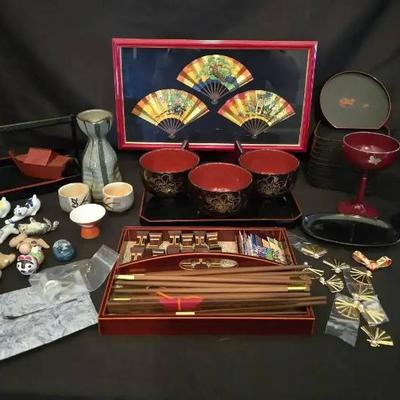 Ko115 chinoiserie fan shadow box and japanese dining