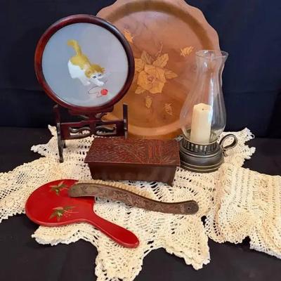 Ko136 vintage chinese double sided silk embroidery and more