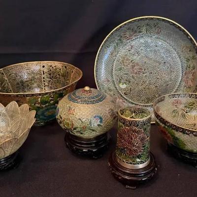 Ko244 chinese plique a jour glass cloisonn #2