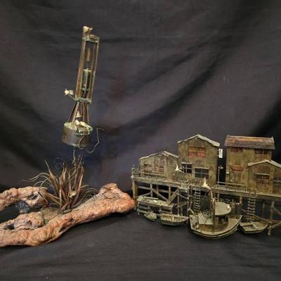 Ko208 metal seashore dock art