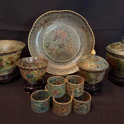 Ko246 chinese plique a jour glass cloisonn #3