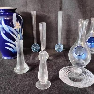 Ko190 clear blue vases