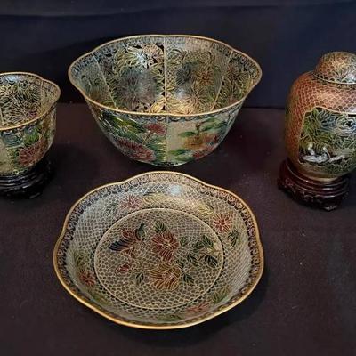 Ko255 chinese plique a jour glass cloisonn #6