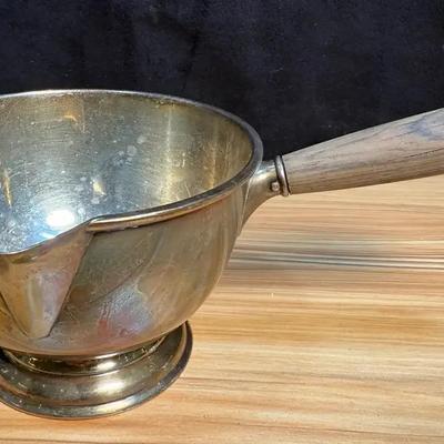 Manchester silver co sterling gravy pot with wood handle