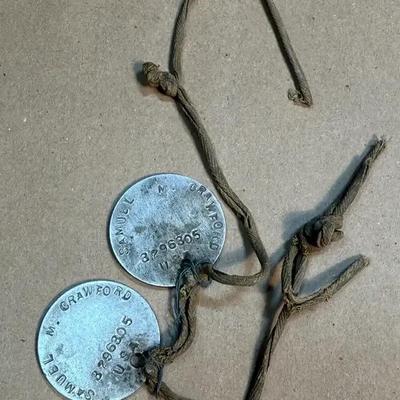 Ww1 dog tags for samuel m crawford
