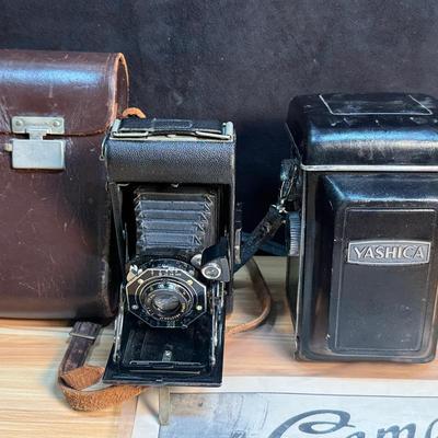 Vintage cameras yashica d kodak junior six 20 series ii