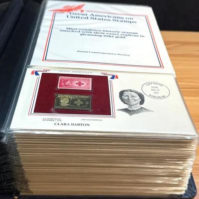Great Americans Stamp Collection 22kt Gold