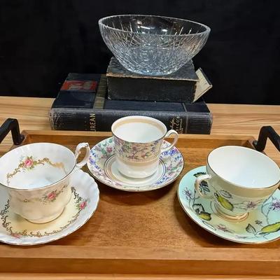 1920 the epicurean" by charles ranhofer, tea cups & crystal bowl