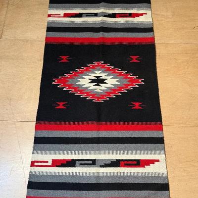 Aztec kilim design wool woven rug