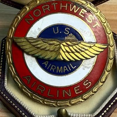 Northwest airlines us airmail" hat badge