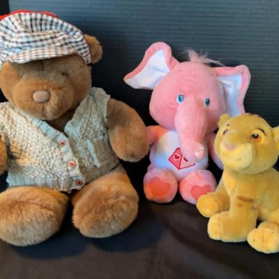 Cute Stuffed Toys - Gund Golf Bear In Sweater, Disney Simba, Carebear Cousin Elephant