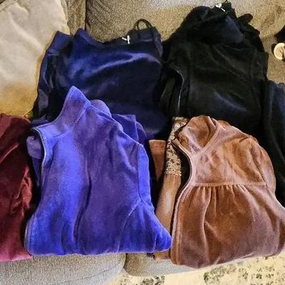 Women's Velour Casual Pant Sets - Sizes XL, L, Liz Claiborne, Honeydew, Westbound - Purple Black