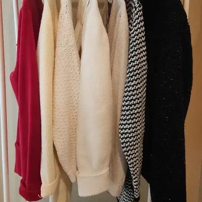 Women's Warm Sweaters - Cream, Black, Red - Size L - Dressbarn, Cabin Creek