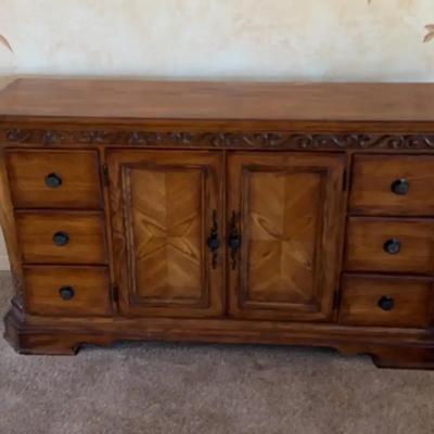 Beautiful Buffet Cabinet. Solid Wood, Heavy piece  