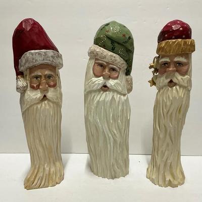 Walter Archambault Hand Carved Wood Santas (KMA19)