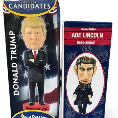 Donald Trump Royals And Abe Lincoln (Wilson) Bobbleheads