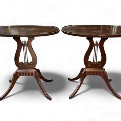 Two Lyre End Tables 
