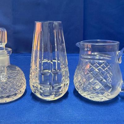 Waterford Bud Vase & Creamer, Perfume Bottle 
