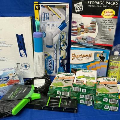 Cleaning Supplies - ShamWow, Storage Packs, Hurricane Spin Scrubber & More