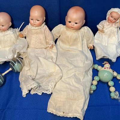 German Porcelain Baby Dolls incl. Baby Phylus, Century Doll, & Toys