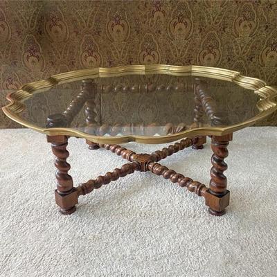 Barley Twist, Glass & Brass Coffee Table.jpg