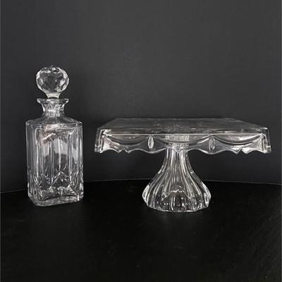 Atlantis Crystal Decanter & Godinger Crystal Cake Stand.jpg