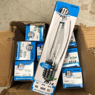 Eight 400 Watt High Pressure Sodium Lamps