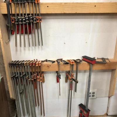 Wall of Iron and Metal Clamps - Various Sizes